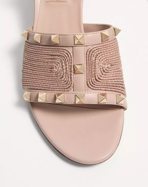 Valentino Rockstud Calfskin Sandal With Cornely Embroidery 60Mm - Image 3